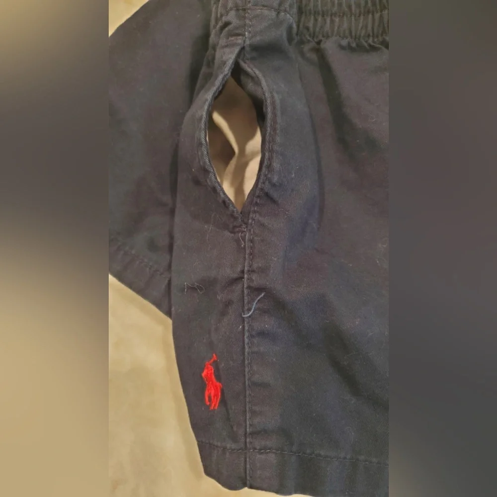 Ralph Lauren 100% Cotton Navy Blue Baby Shorts Sz 6 Mo